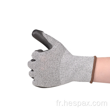 Gants mécanique automobile en revêtement PU résistant à la coupe HESPAX